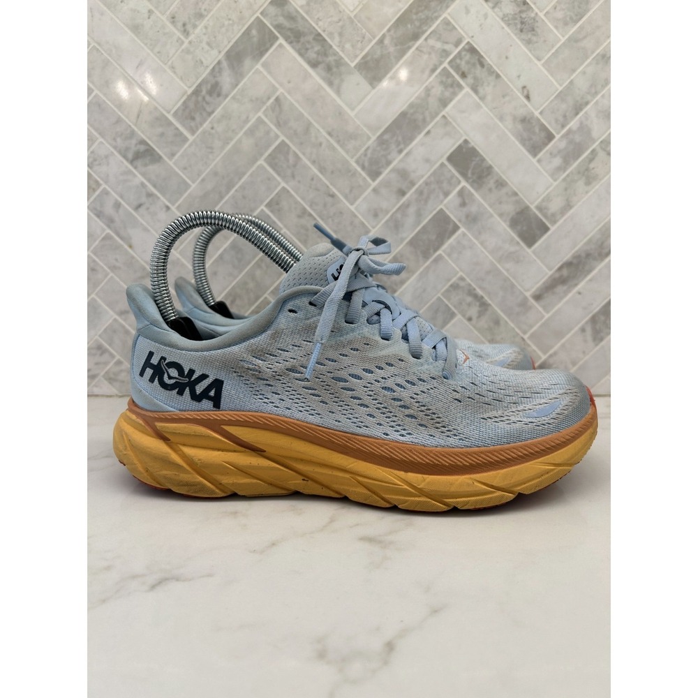 Hoka One One Clifton 8 Running Sneakers Womens 6.5B 6.5 B Summer Song Ice Flow - Picture 2 of 8